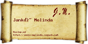 Jankó Melinda névjegykártya